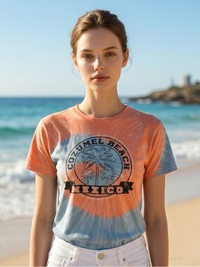 EUC - Cozumel Mexico Tye Die Short Sleeve Tee - Size Medium